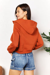 Double Take Half-Zip Long Sleeve Hoodie OutfitFlow